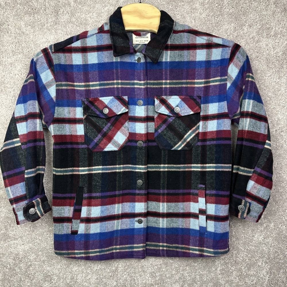 Ashley By 26 International Outerwear  Plaid‎ Flannel Jacket Shacket Size Small